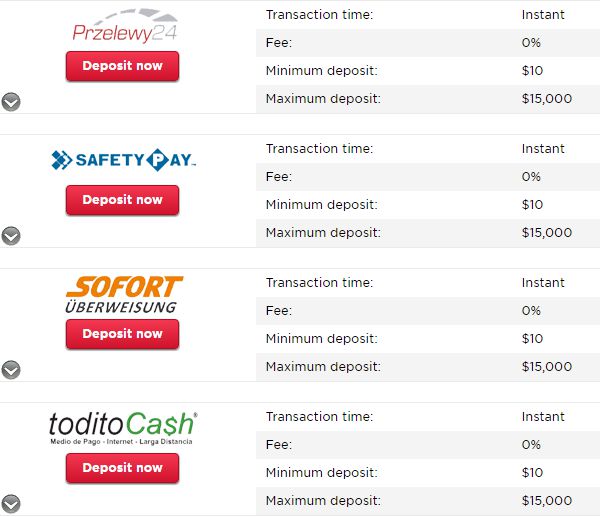 casino deposit methods